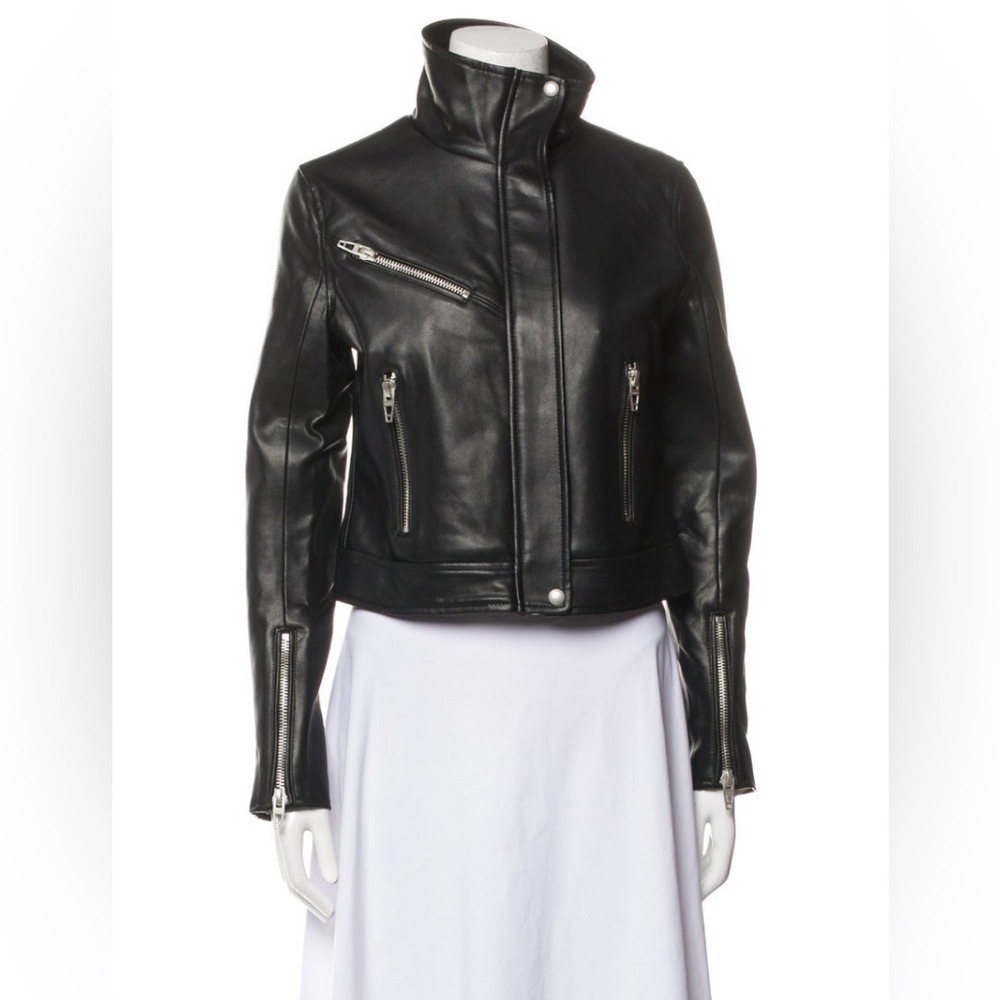 SOLD - Blank NYC Black Vegan Leather Stand Collar Jacket NWT